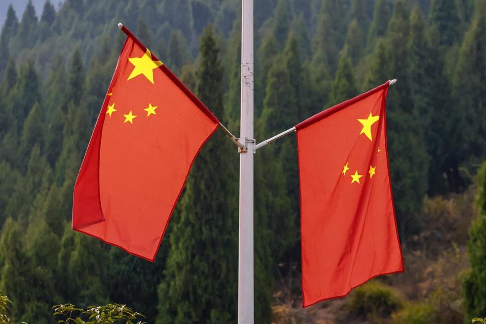 Archivo - Bandera nacional china. 