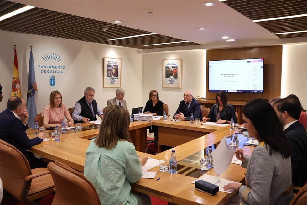 Reunión de la junta de portavoces del Parlamento de Galicia.