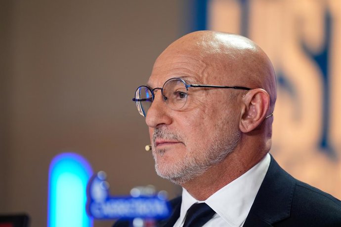 Luis de la Fuente, head coach of Spain, attends his press conference to announce the squad list for the World Cup 2026 at Edificio Telefonica on May 25, 2026, Madrid, Spain.