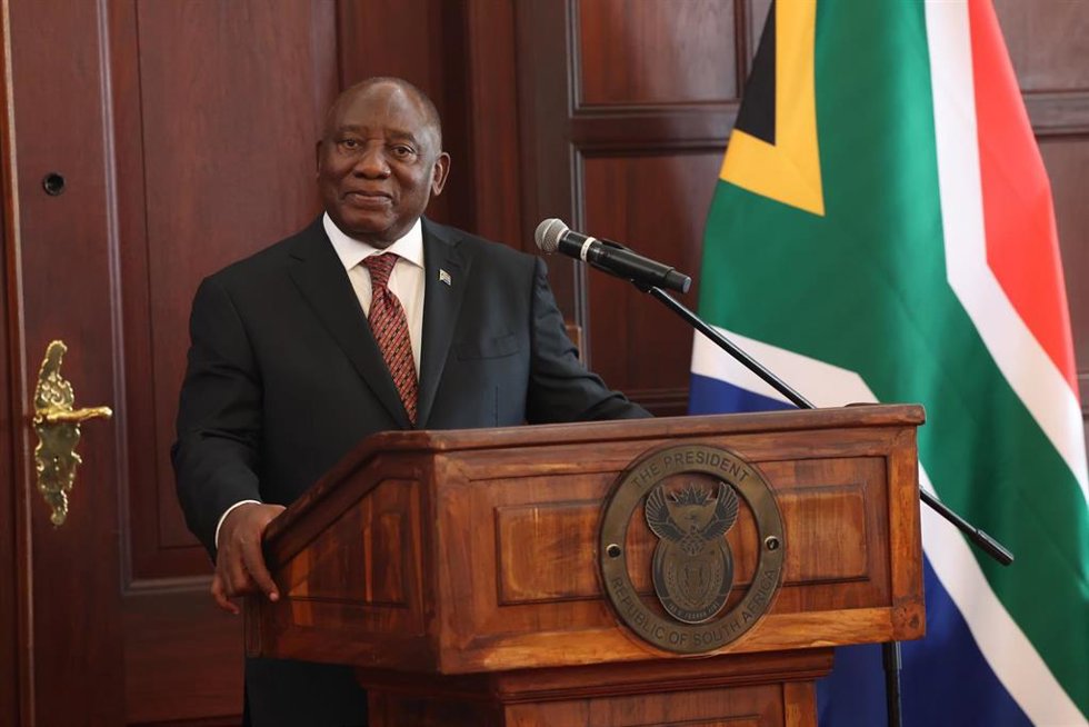 Archivo - El presidente sudafricano, Cyril Ramaphosa, en un acto en Pretoria. 