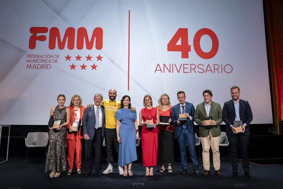 Archivo - Foto de familia durante el 40º aniversario de la Federación de Municipios de Madrid (FMM), en los cines Callao, a 7 de julio de 2025, en Madrid (España).