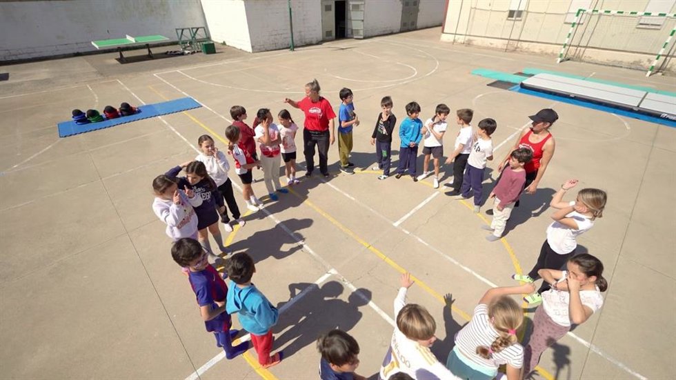 Alumnos del colegio Marqués de Santa Cruz de El Puerto en una actividad del proyecto Circrea.