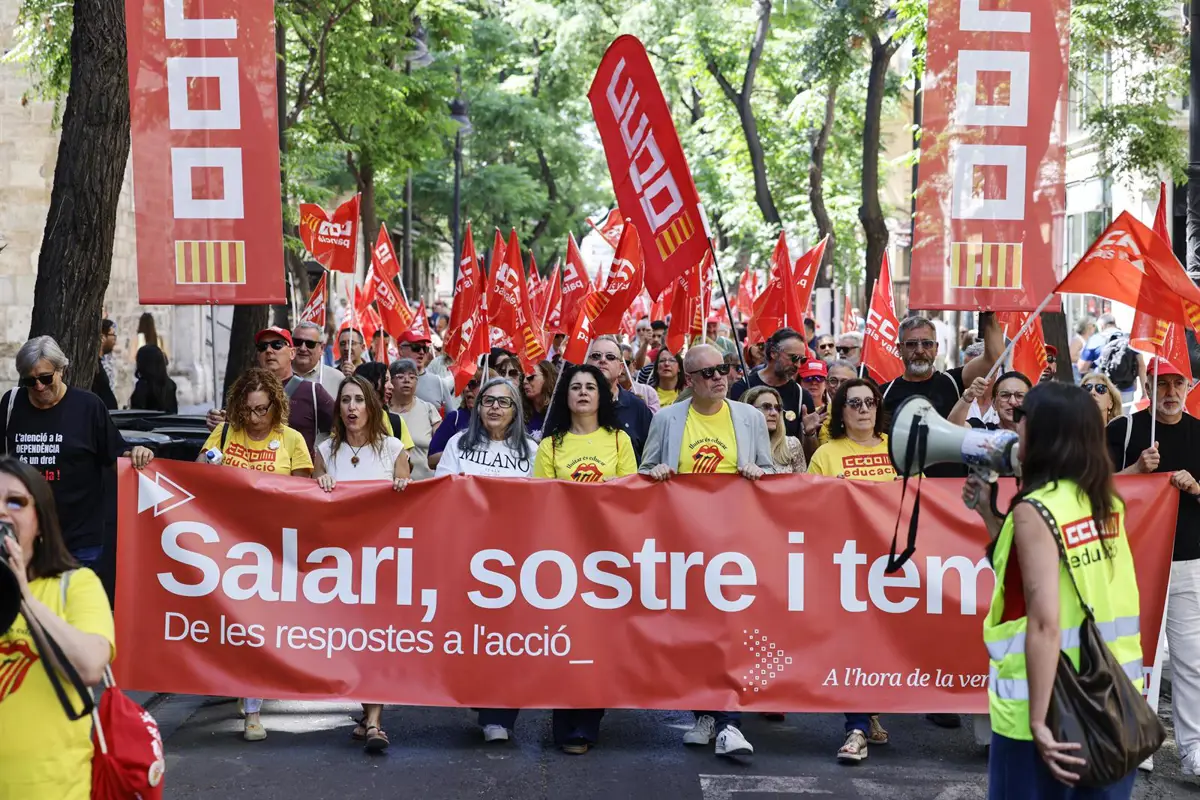 Manifestación de CCOO en Valencia