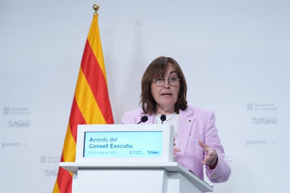 La consellera y portavoz de la Generalitat, Sílvia Paneque, durante una rueda de prensa tras el Consell Executiu semanal, en la Generalitat, a 26 de mayo de 2026, en Barcelona, Catalunya (España).