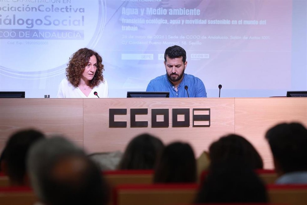 Nuria López, secretaria general de CCOO-A en las jornadas sobre el cambio climático y sus efectos en el mundo laboral.