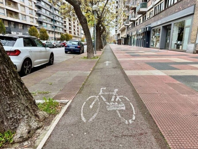 Carril bici en la Avenida Gasteiz