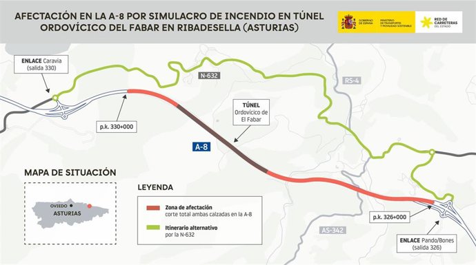 Infografía con las afecciones del simulacro.