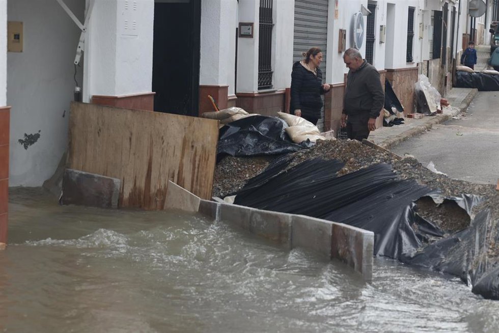 Archivo - Desalojados 350 vecinos de Ubrique (Cádiz) por desbordamiento del río y movimientos de tierra. A 08 de febrero de 2026 en Ubrique, Cádiz, Andalucía (España). 