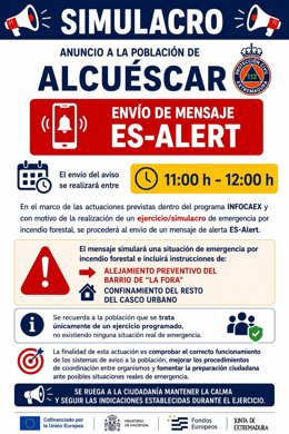Cartel del simulacro