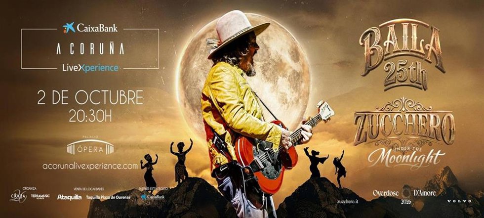 Zucchero, voz icónica del rock blues italiano, actuará el 2 de octubre en el Palacio de la Ópera de A Coruña