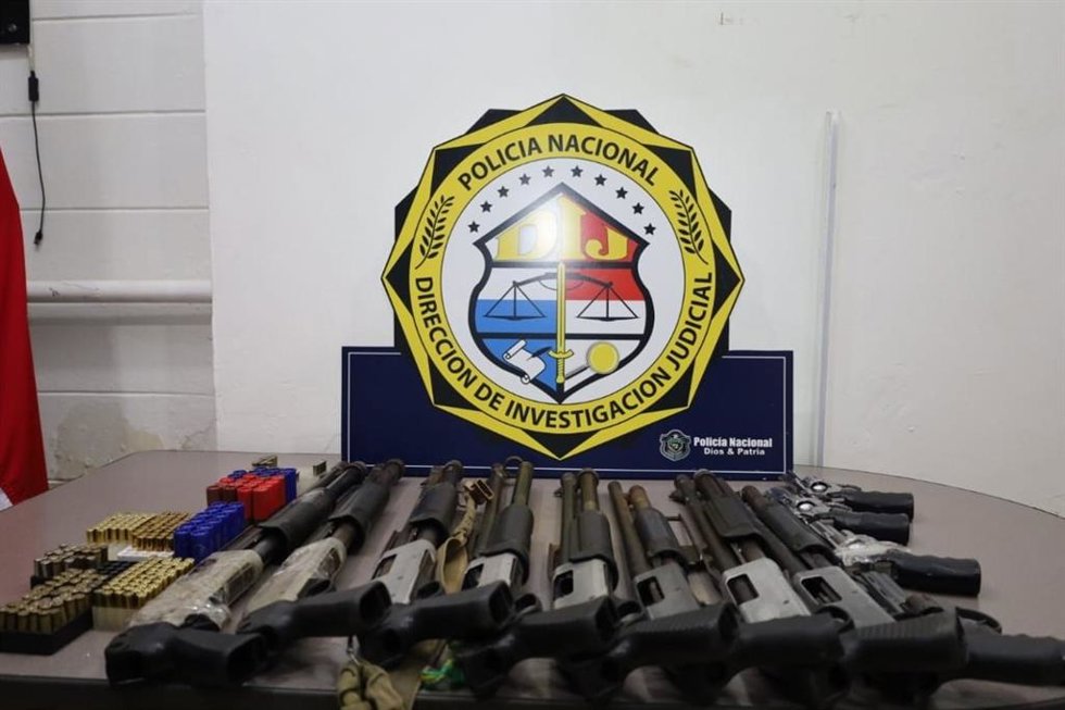 Armas incautadas en Panamá en el marco de la Operación Orca XI