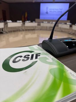 Imagen de CSIF en la Mesa de Negociación.