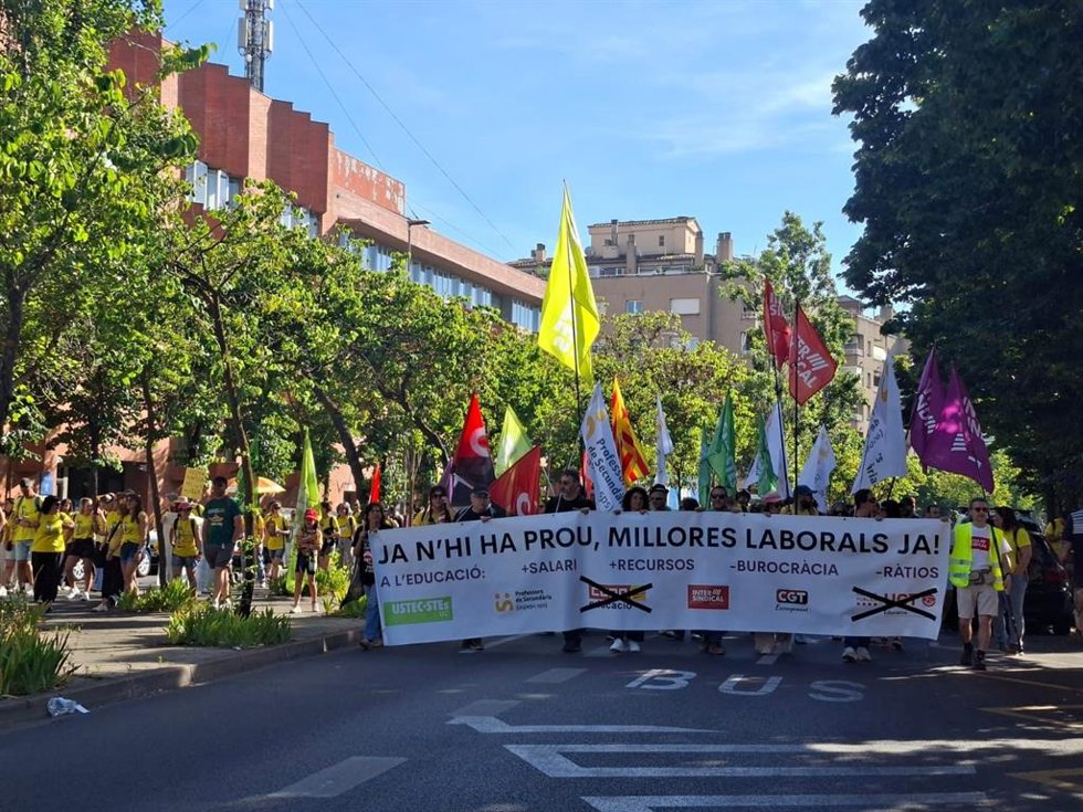Manifestación de docentes en Tarragona este miércoles