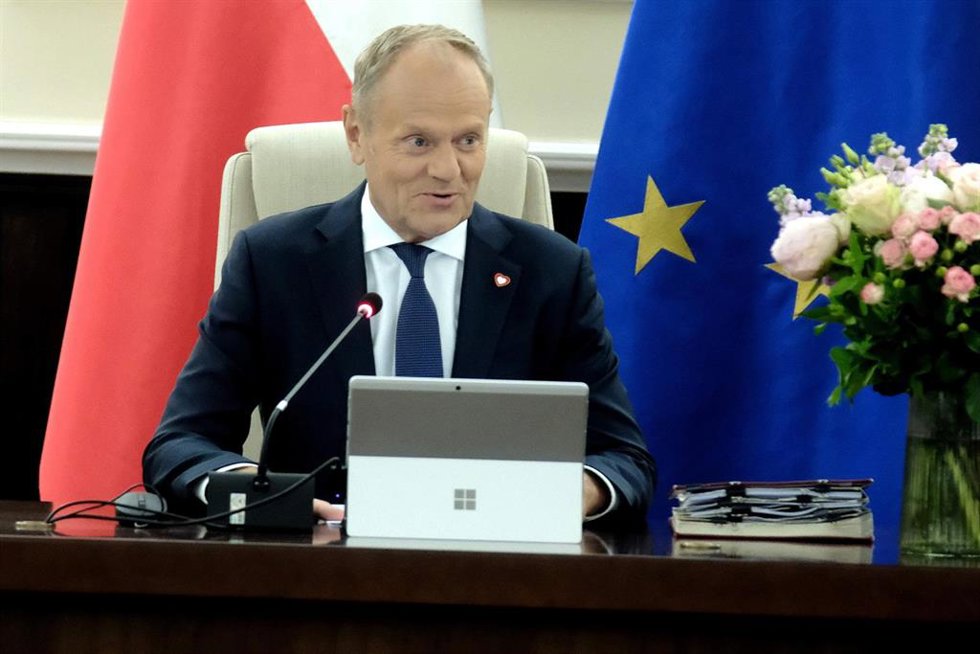 El primer ministro de Polonia, Donald Tusk, ofrece declaraciones en Varsovia. 