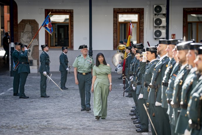 La directora general de la Guardia Civil, Mercedes González,  durante el acto oficial de relevo de mando y asunción del cargo, en la sede de la Comandancia de la Guardia Civil, a 27 de mayo de 2026, en Madrid (España).
