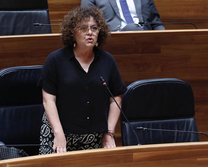 La consejera de Bienestar, Marta del Arco, en el Pleno de la Junta.
