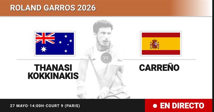 Thanasi Kokkinakis - Pablo Carreno Busta: resumen y estadísticas del partido de Treintaidosavos de final de Roland Garros ATP