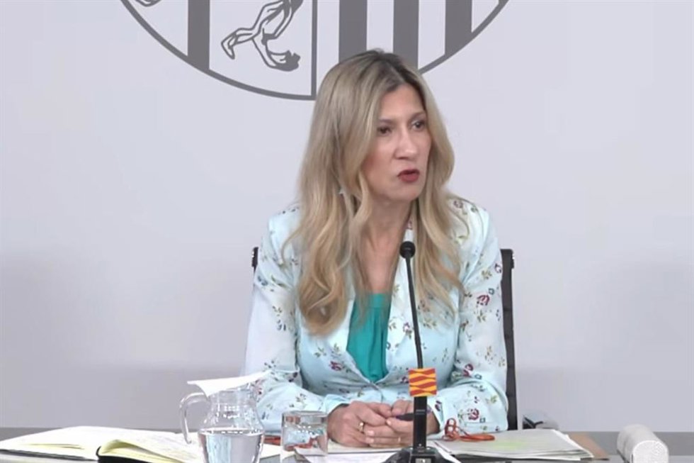 La vicepresidenta del Gobierno de Aragón, Mar Vaquero, en rueda de prensa.