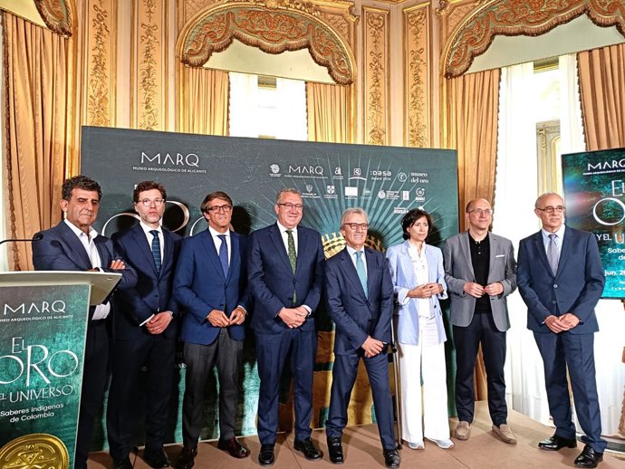 Presentación de la exposición 'El oro y el universo. Saberes indígenas de Colombia' en la Casa de América de Madrid