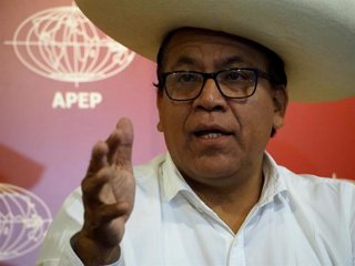 El candidato a la Presidencia de Perú Roberto Sánchez.