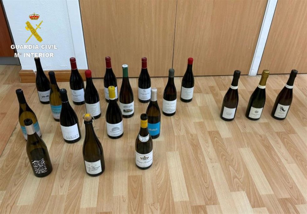 Botellas de vino sustraídas.