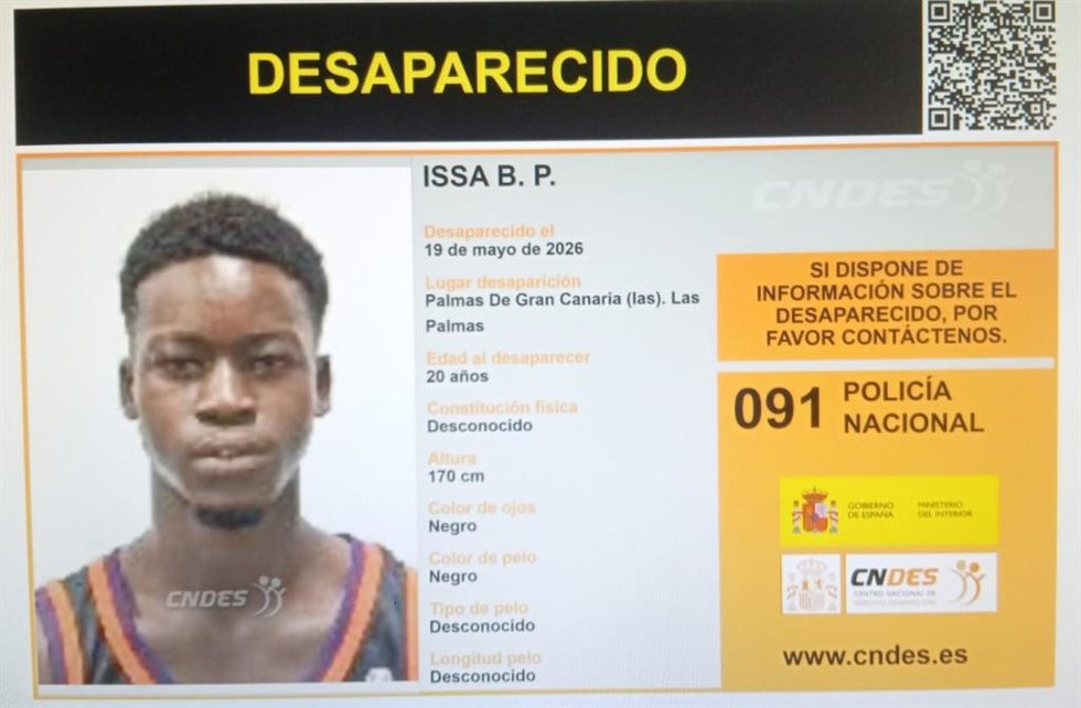 La Policía Nacional pide colaboración para encontrar a Issa B.P., desaparecido en Las Palmas de Gran Canaria
