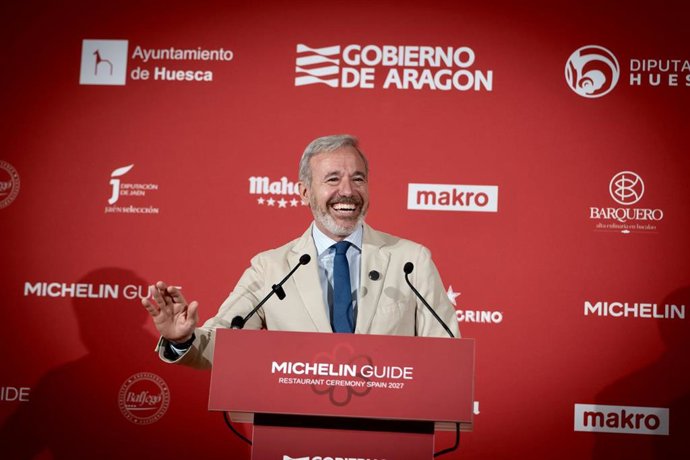 El presidente del Gobierno de Aragón, Jorge Azcón, en Huesca.
