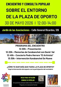 Asociaciones vecinales de Carabanchel lanzan una consulta popular sobre el entorno de la plaza de Oporto