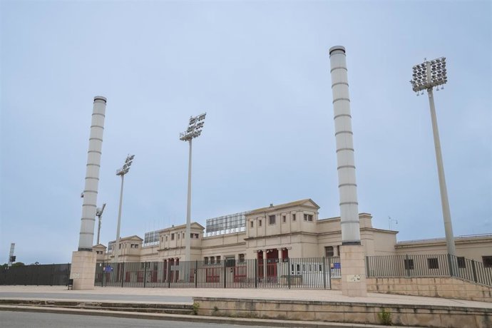 Estadio Olímpico Lluís Companys, a 18 de mayo de 2026, en Barcelona, Catalunya (España). El Papa León XIV visitará España del 6 al 12 de junio en un viaje apostólico con paradas en Madrid, Barcelona, Gran Canaria y Tenerife.