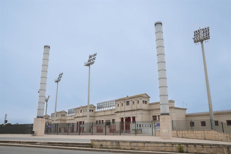 Estadio Olímpico Lluís Companys, a 18 de mayo de 2026, en Barcelona, Catalunya (España). El Papa León XIV visitará España del 6 al 12 de junio en un viaje apostólico con paradas en Madrid, Barcelona, Gran Canaria y Tenerife.