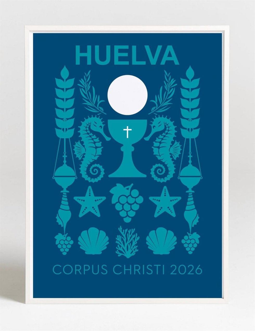 Cartel que anuncia la celebración del Corpus Christi de Huelva.