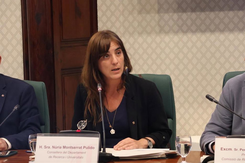 La conselleria de Universidades Núria Montserrat, en el Parlament