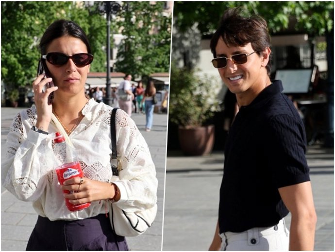 Andrés Roca Rey camina por la calle junto a Tana Rivera, a 27 de mayo de 2026, en Madrid (España)
