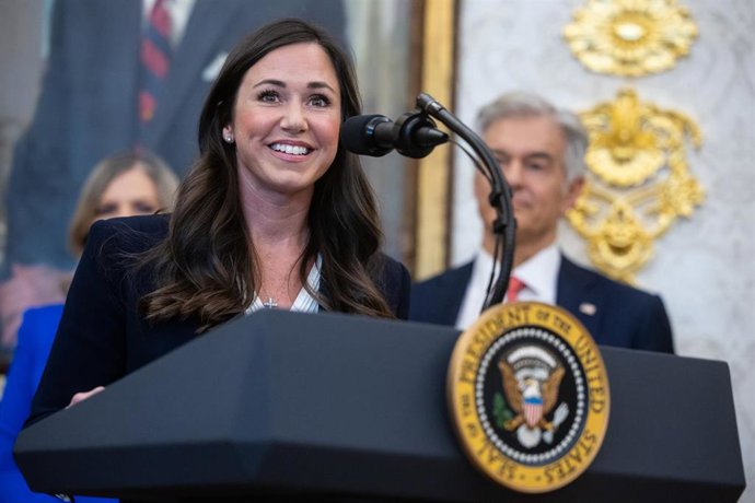 Archivo - La senadora republicana por Alabama Katie Britt 