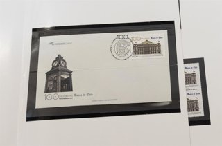Santiago, 27 de mayo de 2026.  Banco de Chile lanza sello postal conmemorativo a los 100 anos de la construccion de la casa matriz de la institucion bancaria  Alejandro Balart/via Aton Chile