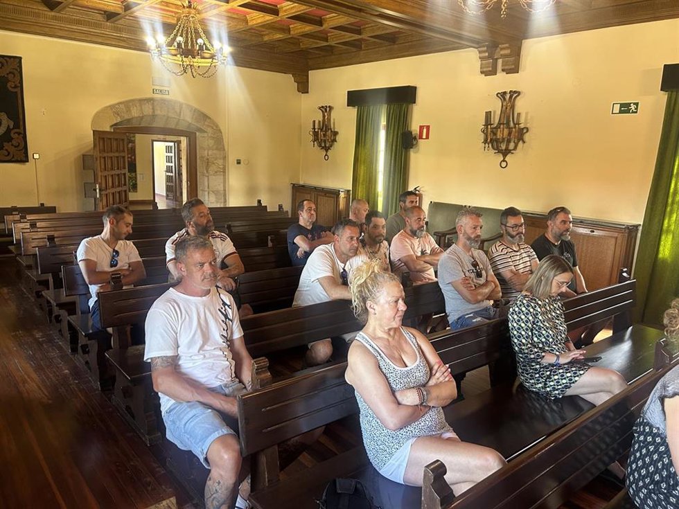 Trabajadores de Prysmian en el Pleno de Camargo.
