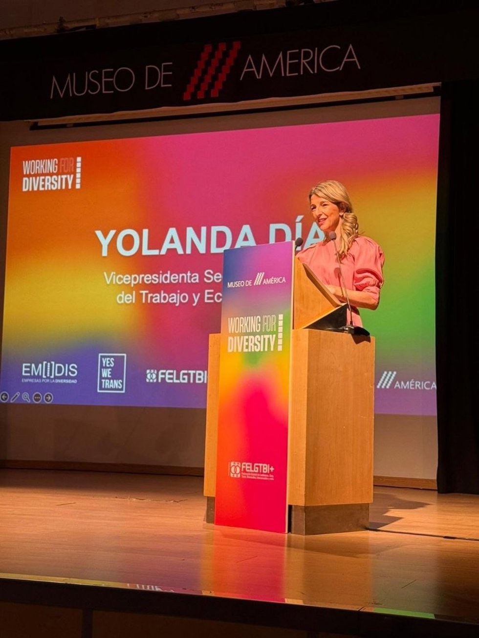 Yolanda Díaz en la presentación del Índice de Confianza en las Empresas 2026.