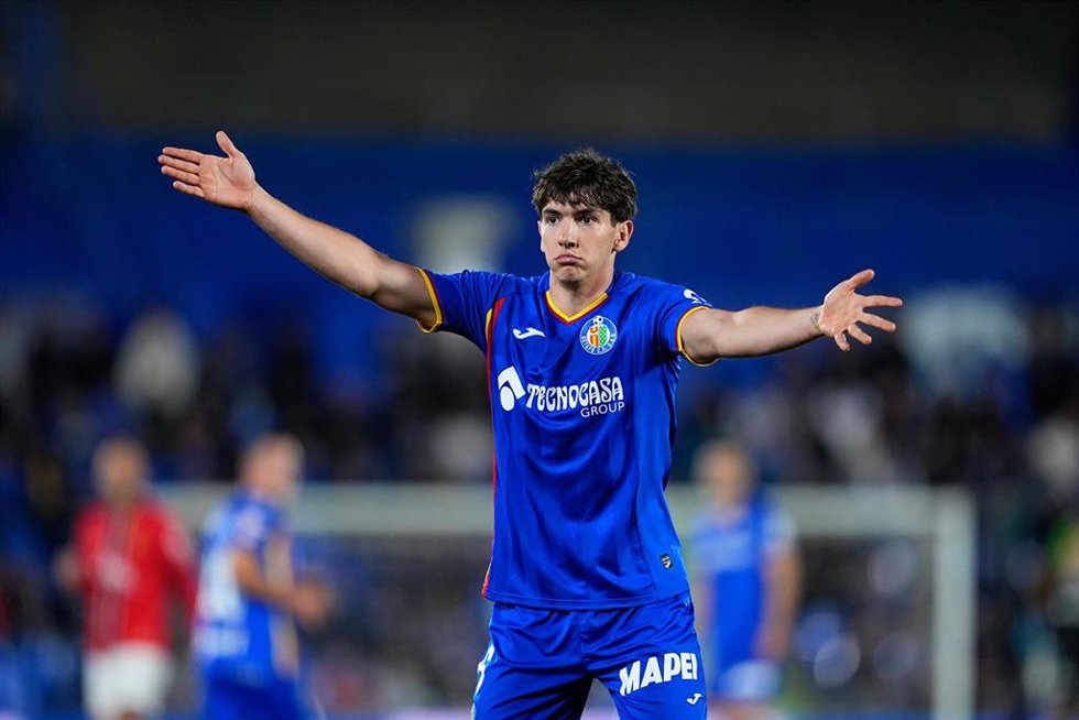 El centrocampista español Mario Martín, en un partido del Getafe CF ante el RCD Mallorca.