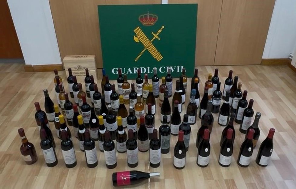 Botellas de vino recuperadas