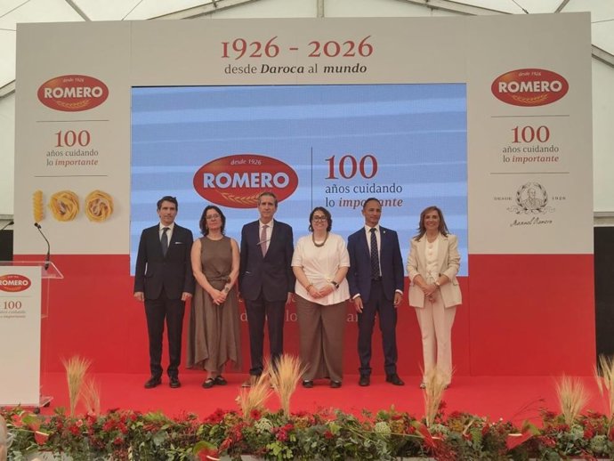 Las consejeras de Economía y Agricultura han participado en el acto del centenario de Pastas Romero celebrado en Daroca.