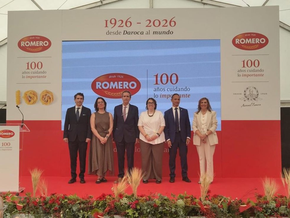 Las consejeras de Economía y Agricultura han participado en el acto del centenario de Pastas Romero celebrado en Daroca.