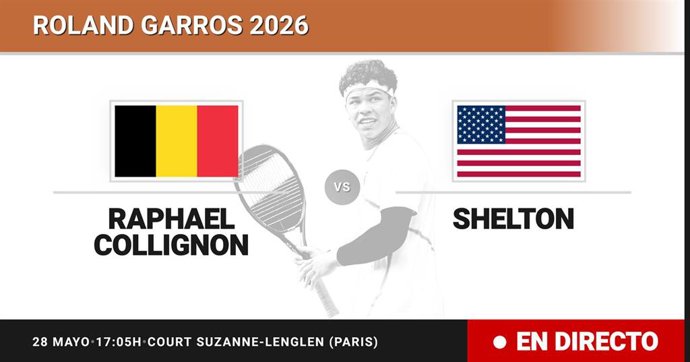 Raphael Collignon - Ben Shelton: resumen y estadísticas del partido de Treintaidosavos de final de Roland Garros ATP