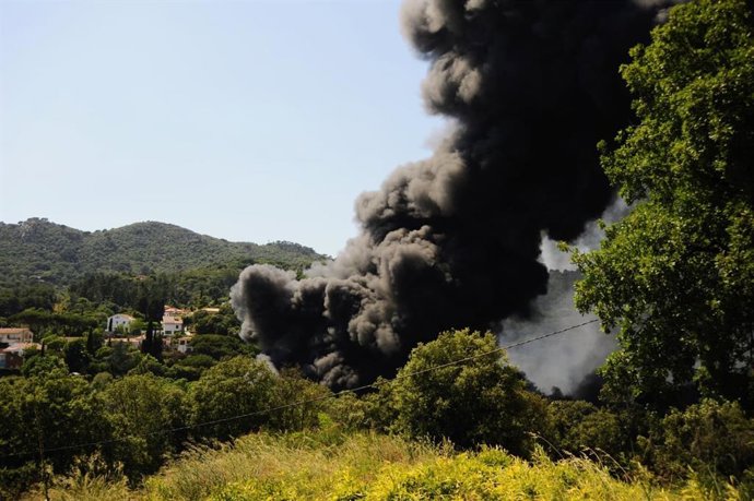 Incendio en Òrrius (Barcelona)