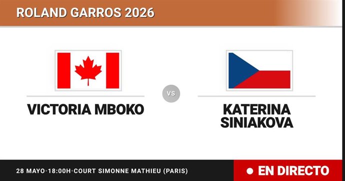 Victoria Mboko - Katerina Siniakova: resumen y estadísticas del partido de Treintaidosavos de final de Roland Garros WTA