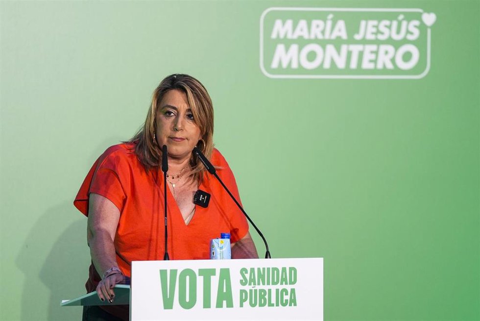La senadora del PSOE y expresidenta de la Junta de Andalucía, Susana Díaz, durante un acto público de campaña. A 13 de mayo de 2026 en Sevilla (Foto de archivo).