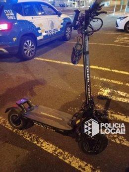 Patinete intervenido por la Policía Local en Santa Cruz de Tenerife