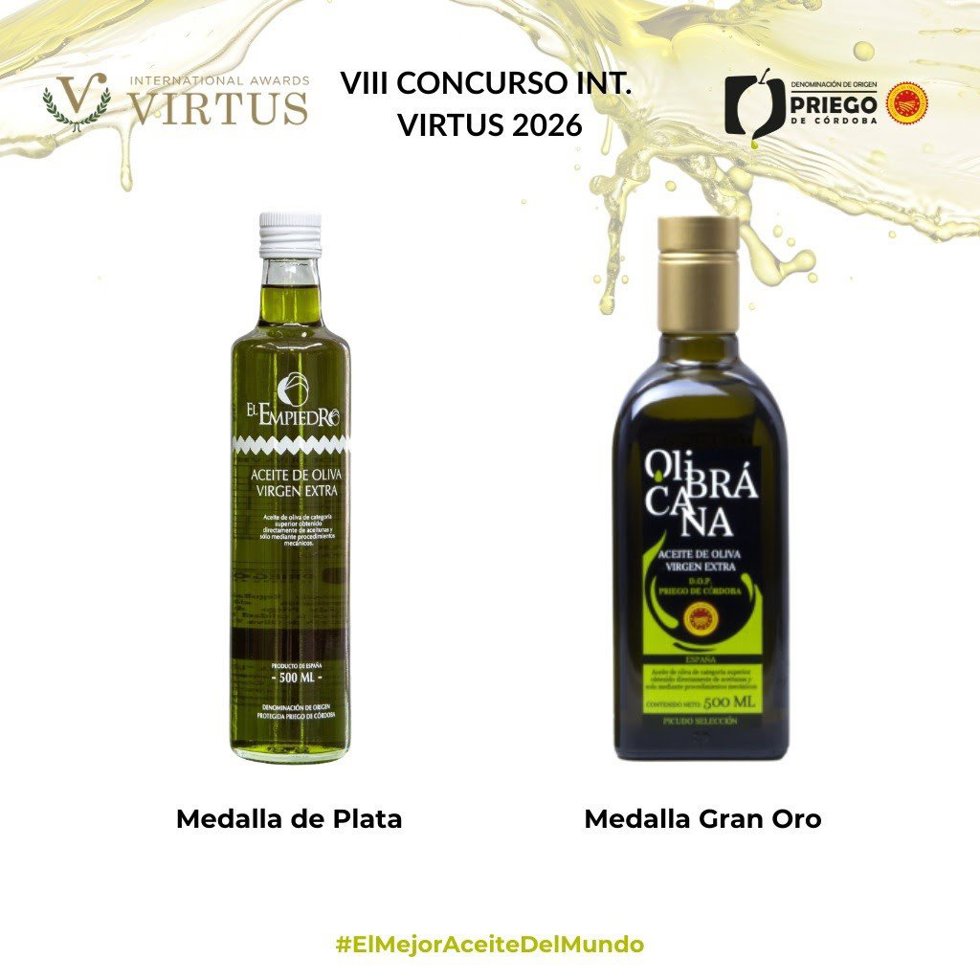 Aceites de la DOP Priego de Córdoba reconocidos.