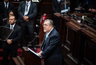 Archivo - January 14, 2026, Guatemala City, Guatemala City, Guatemala: President BERNARDO AREVALO says he is pleased to present his second Government Report, while also stating that there are challenges, but the population encourages them to work.