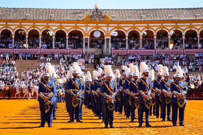 Imagen de la participación de la Banda del Sol en el Concurso de Enganches celebrado en la Real Maestranza de Caballerías de Sevilla