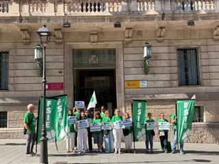Concentración sindical del FSIE frente a la Delegación del Gobierno en Baleares.